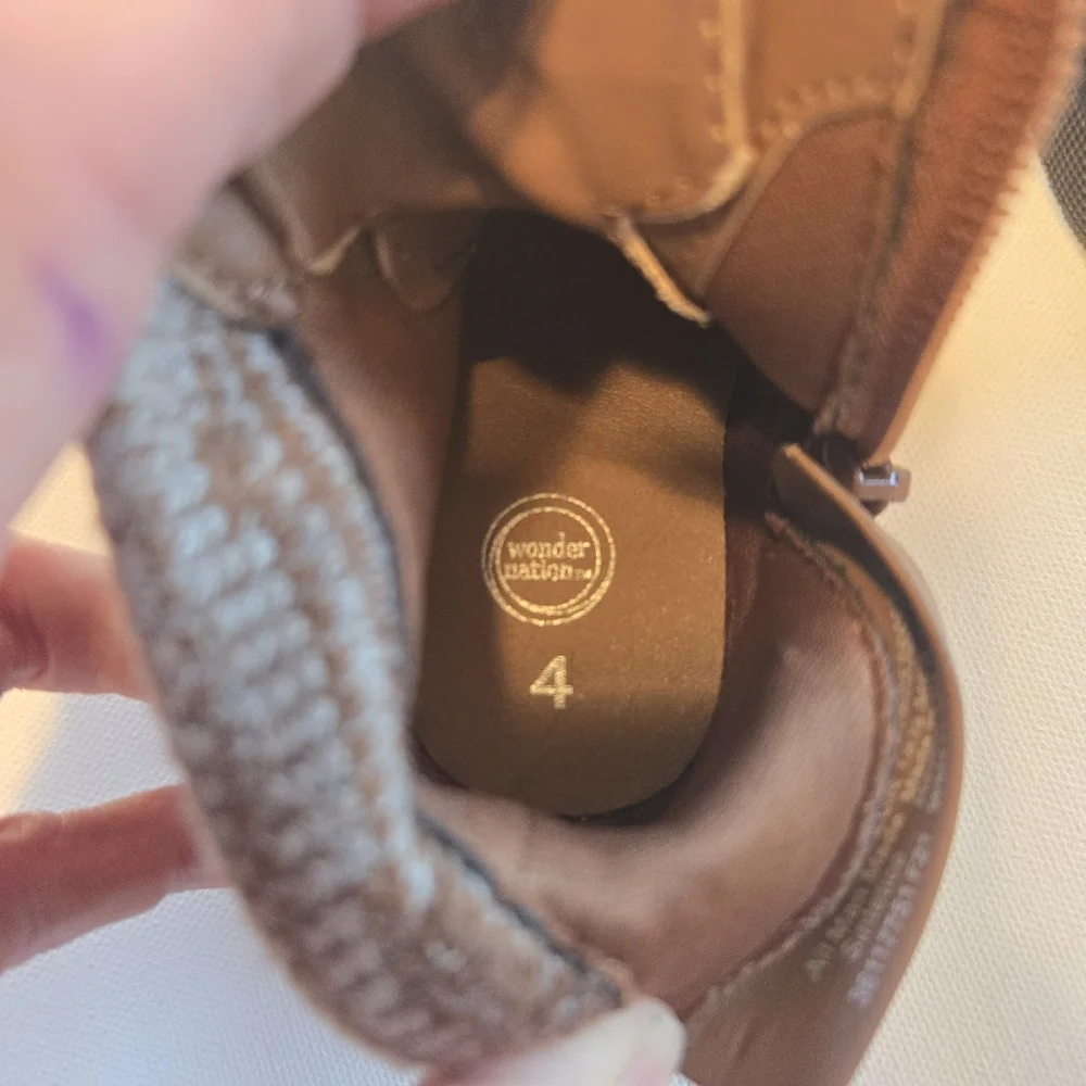 Wondernation Brown‎ Zip Up Kids Boots